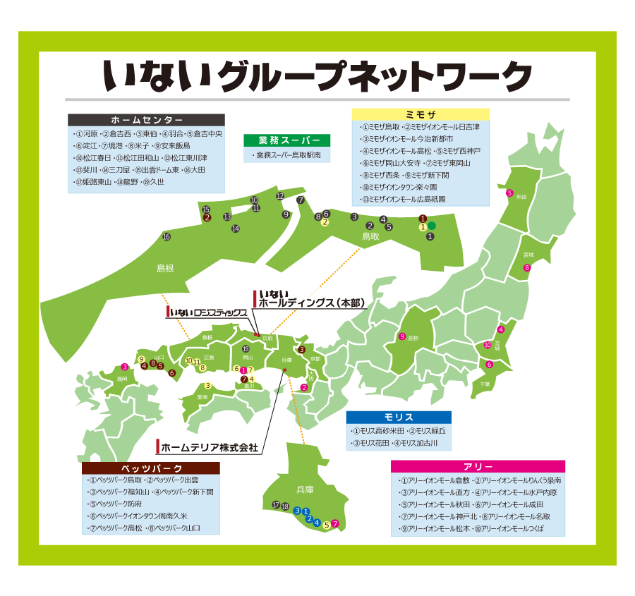 いない店舗ネットワーク