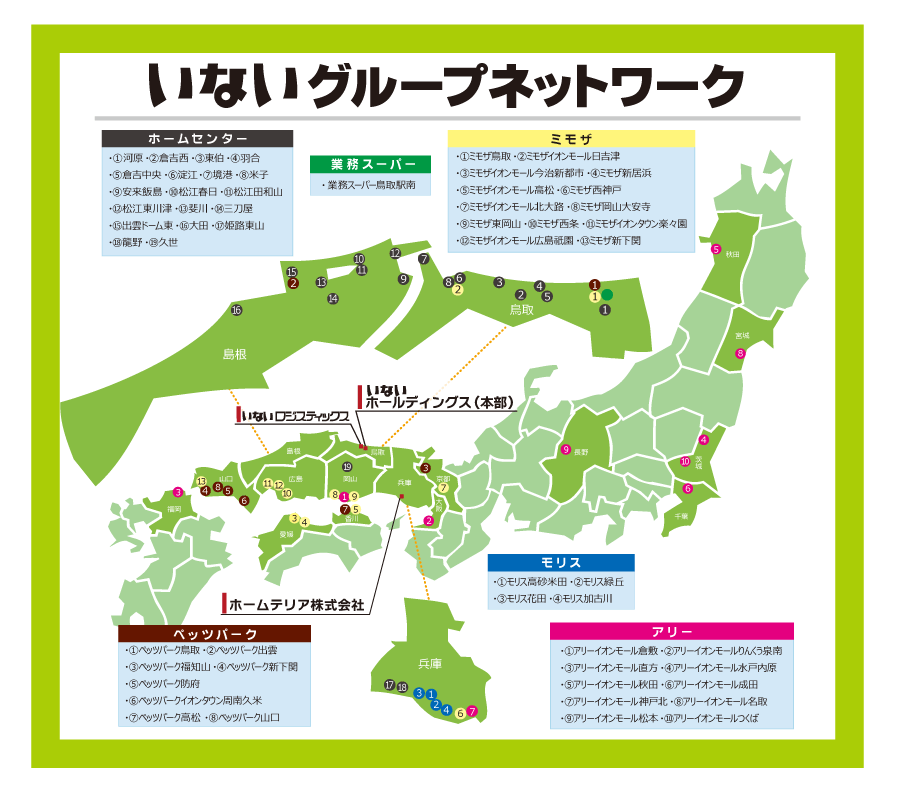 いない店舗ネットワーク