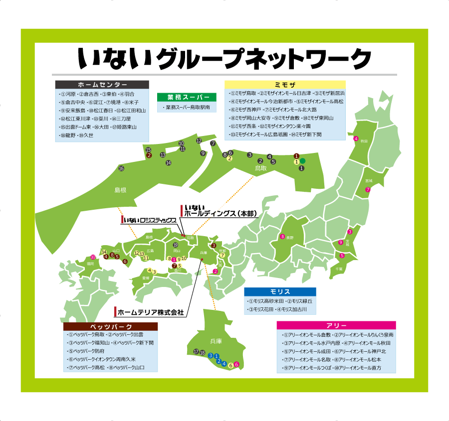 いない店舗ネットワーク