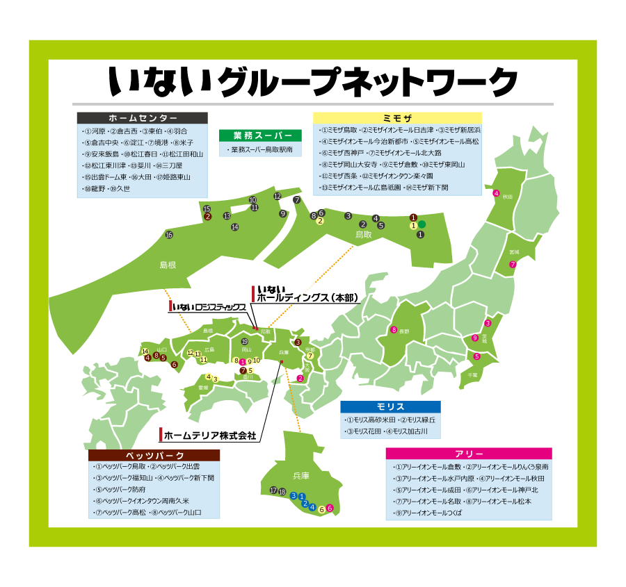 いない店舗ネットワーク