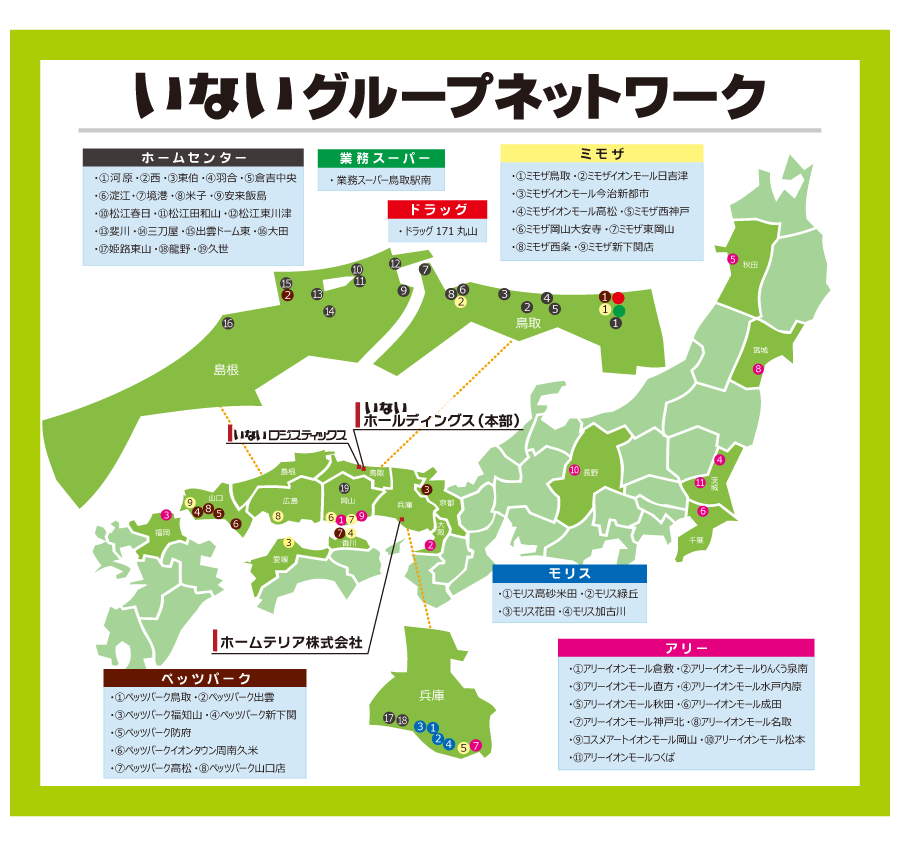 いない店舗ネットワーク